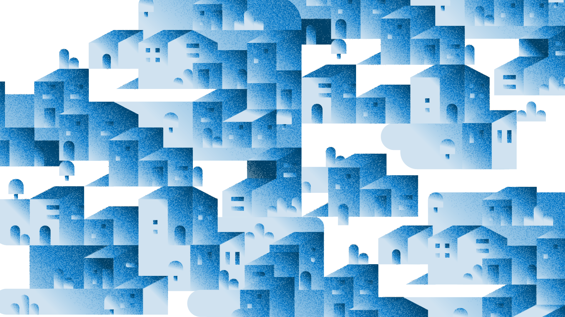 Interlocking houses stacked on top of each other.